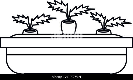 Pour les plantes en pots, icône de style contour Illustration de Vecteur