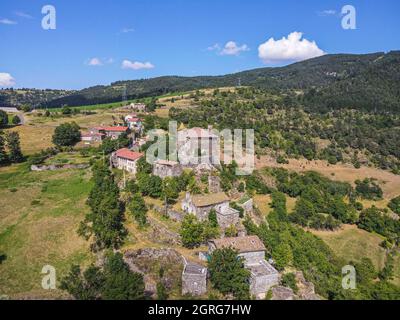 France, haute Loire, Saint Didier d'Allier, vallée de l'Allier (vue aérienne) Banque D'Images