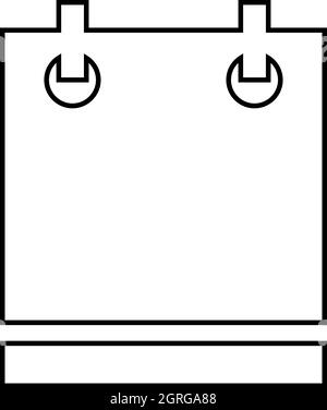 L'icône calendrier style du contour, Illustration de Vecteur