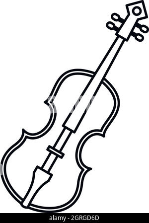 Icône style du contour de violoncelle Illustration de Vecteur