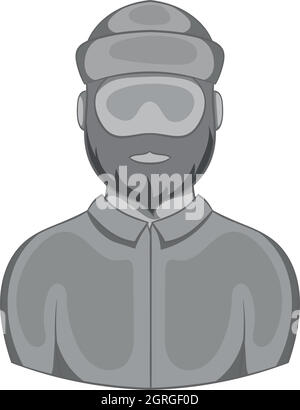 L'icône de bûcheron, style monochrome noir Illustration de Vecteur