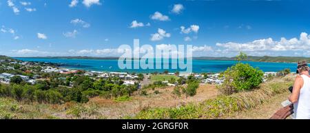 Vue sur l'île Thursday et les îles environnantes depuis Green Hill fort, Thursday Island, Torres Straits, Far North Queensland, Australie Banque D'Images