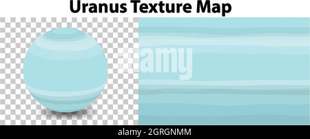 La planète Uranus sur transparent avec la texture de la carte Uranus Illustration de Vecteur