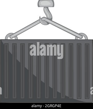 L'icône de chariot élévateurs crochet, style monochrome noir Illustration de Vecteur