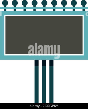 Blank billboard, icône de style plat Illustration de Vecteur