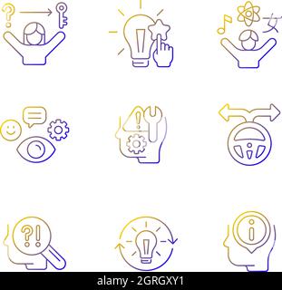 Jeu d'icônes vectorielles linéaires de compétences en développement personnel Illustration de Vecteur