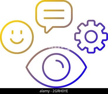Icône vecteur linéaire de gradient de compétences d'observation Illustration de Vecteur