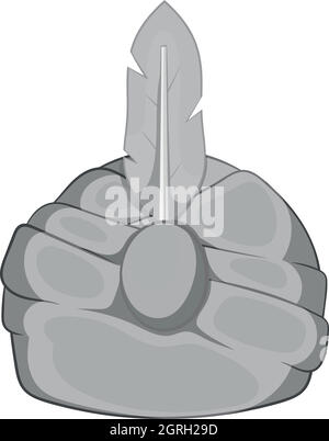 L'icône indienne turban, style monochrome noir Illustration de Vecteur