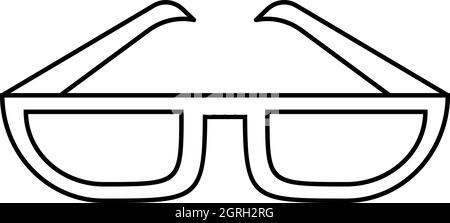 Icône lunettes style du contour, Illustration de Vecteur