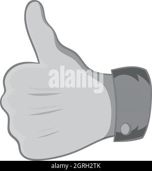 L'approbation des gestes, l'icône de style monochrome noir Illustration de Vecteur