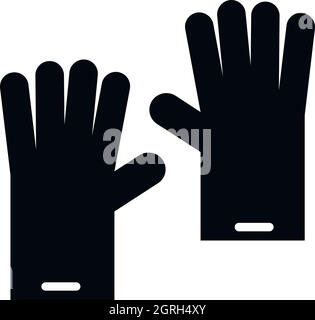 Des gants en caoutchouc, l'icône de style simple. Illustration de Vecteur