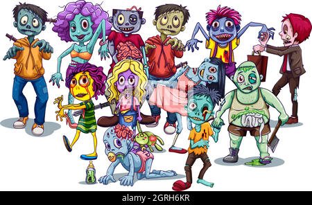 Zombies Illustration de Vecteur