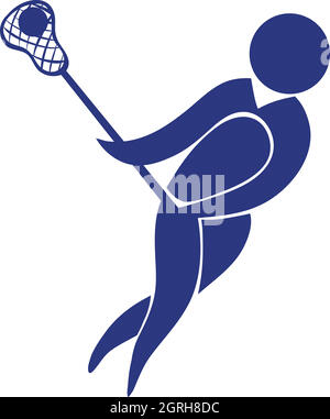 Motif icône de sport bleu pour la LaCrosse Illustration de Vecteur