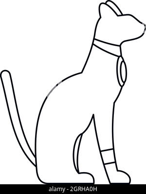 L'Egypte, l'icône de chat simple style Illustration de Vecteur