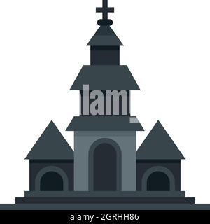 L'icône de l'église, style plat Illustration de Vecteur
