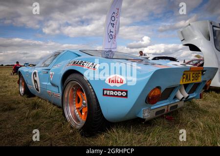 GT40 (FMA 518F) le Mans coupé dans le célèbre Gulf Oil Livery exposé au Abingdon Air & Country Show le 11 septembre 2021 Banque D'Images