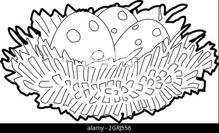 Nid avec des oeufs, l'icône de style 3D isométrique Illustration de Vecteur