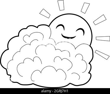 Soleil et de nuages, l'icône de style 3D isométrique Illustration de Vecteur