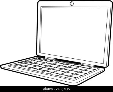 L'icône ordinateur portable, style 3D isométrique Illustration de Vecteur