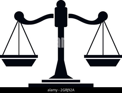Balance de la justice, l'icône de style simple. Illustration de Vecteur