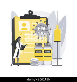 Illustration du vecteur de concept abstrait du traitement du papillomavirus humain. Illustration de Vecteur