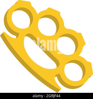 Knuckles, l'icône jaune style plat Illustration de Vecteur