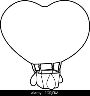 Style du contour, l'icône du ballon Illustration de Vecteur