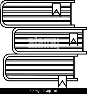 Pile de livres, l'icône de style contour Illustration de Vecteur