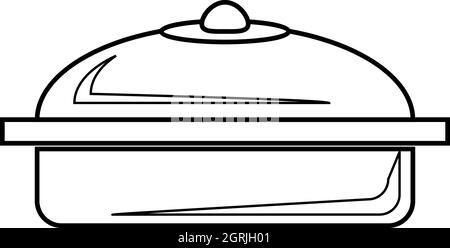 Icône Pot style du contour, Illustration de Vecteur