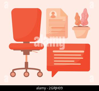 quatre articles d'embauche Illustration de Vecteur