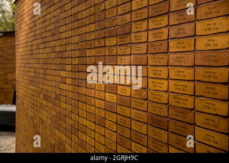 Amsterdam, pays-Bas. Septembre 2021. Le monument du nom de l'holocauste à Amsterdam. Photo de haute qualité Banque D'Images