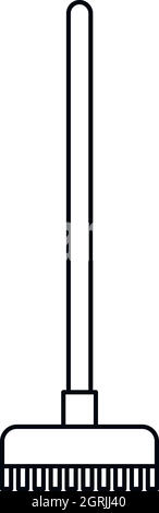 Style du contour, l'icône de balai Illustration de Vecteur