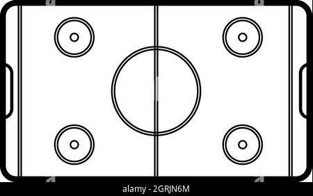 Le hockey, l'icône de style contour Illustration de Vecteur