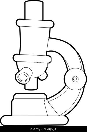 L'icône de microscope, style 3D isométrique Illustration de Vecteur