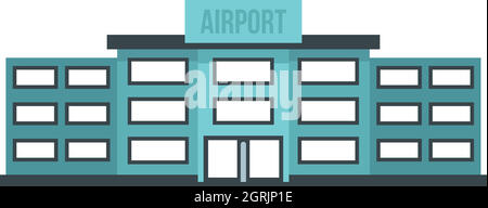 Bâtiment de l'aéroport, l'icône de style plat Illustration de Vecteur