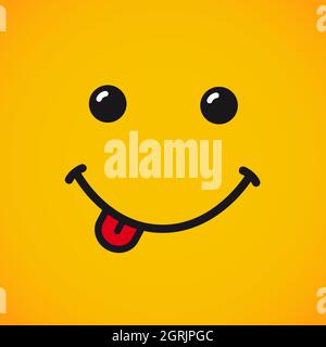 Icône de carré d'ordinateur. Concept de carte de vœux Happy World Smile Day. Sourire créatif avec la langue. Modèle de conception graphique abstrait isolé. Internet mes Illustration de Vecteur