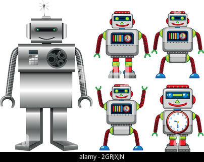 Ensemble de jouets robotisés Illustration de Vecteur