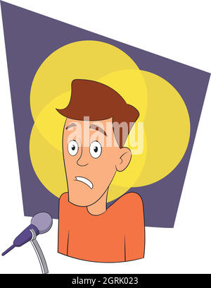 Peur de parler en public, l'icône de style cartoon Illustration de Vecteur
