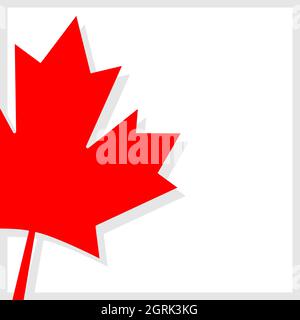 Cadre de bordure rouge canadien avec feuille d'érable avec un espace vide pour le texte. Illustration de Vecteur