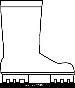 Des bottes en caoutchouc, l'icône de style contour Illustration de Vecteur