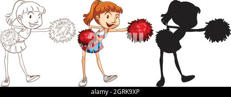 Pom-pom girl Illustration de Vecteur