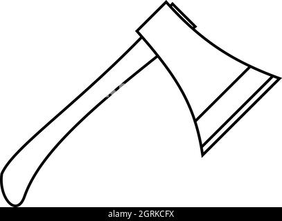 Icône style du contour, hache Illustration de Vecteur