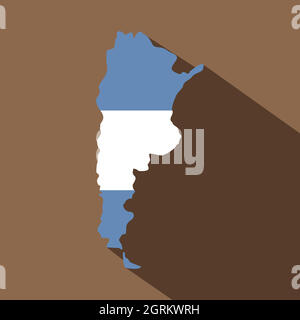 Site de l'Argentine dans l'icône de couleurs du drapeau argentin Illustration de Vecteur