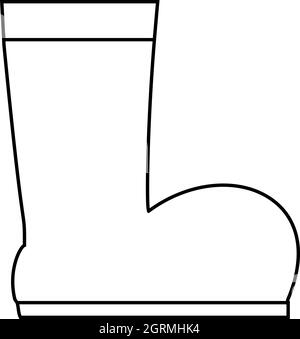 Bottes ugg d'hiver, l'icône de style contour Illustration de Vecteur