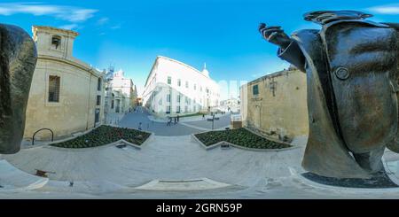 Vue panoramique à 360° de Malte Valletta rues