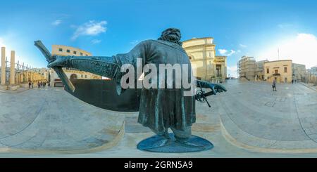 Vue panoramique à 360° de Malte Valletta rues