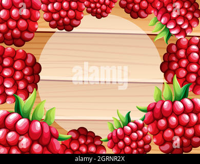 Cadre aux framboises Illustration de Vecteur