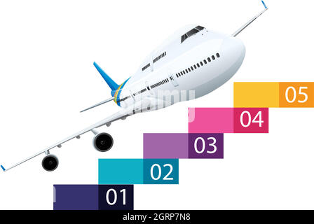 Mise en page InfroGraphics avec avion Illustration de Vecteur