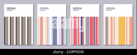 Ensemble d'affiches, de prospectus, d'affiches, de bannières, de pancartes, de modèles de conception de brochures de taille A 6. Modèles de conception graphique. Vecteur géométrique abstrait. Illustration de Vecteur