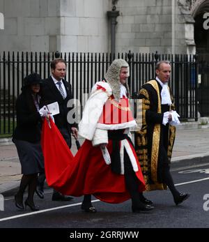 Londres, Royaume-Uni. 1er octobre 2021. Londres, Angleterre, Royaume-Uni. 1er octobre 2021. Vice-premier ministre et secrétaire d'État à la Justice DOMINIC RAAB et Lord Chief Justice d'Angleterre et du pays de Galles le Lord BURNETT DE MALDON arrive aux chambres du Parlement pour l'ouverture de l'année légale au Royaume-Uni. (Credit image: © Tayfun Salci/ZUMA Press Wire) Credit: ZUMA Press, Inc./Alay Live News Banque D'Images